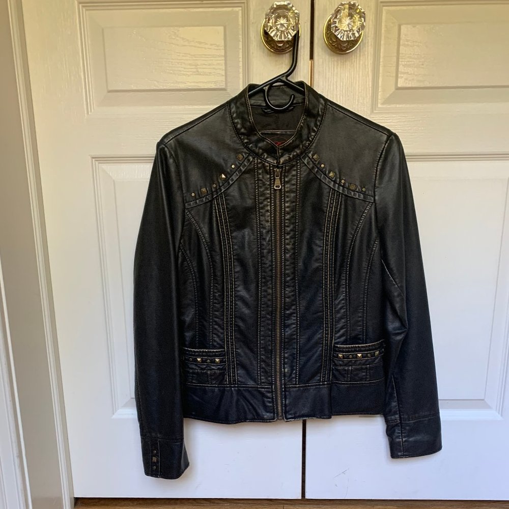 NWOT Vegan Leather Studded Jacket
